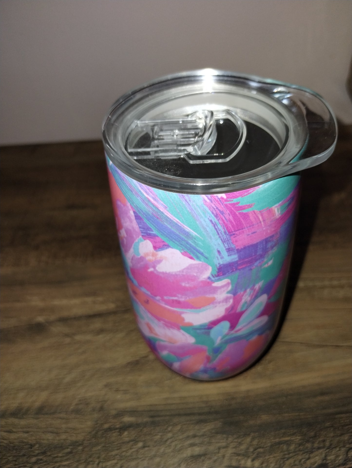 Insulated 14 oz Tumbler with lid - brush stroke floral