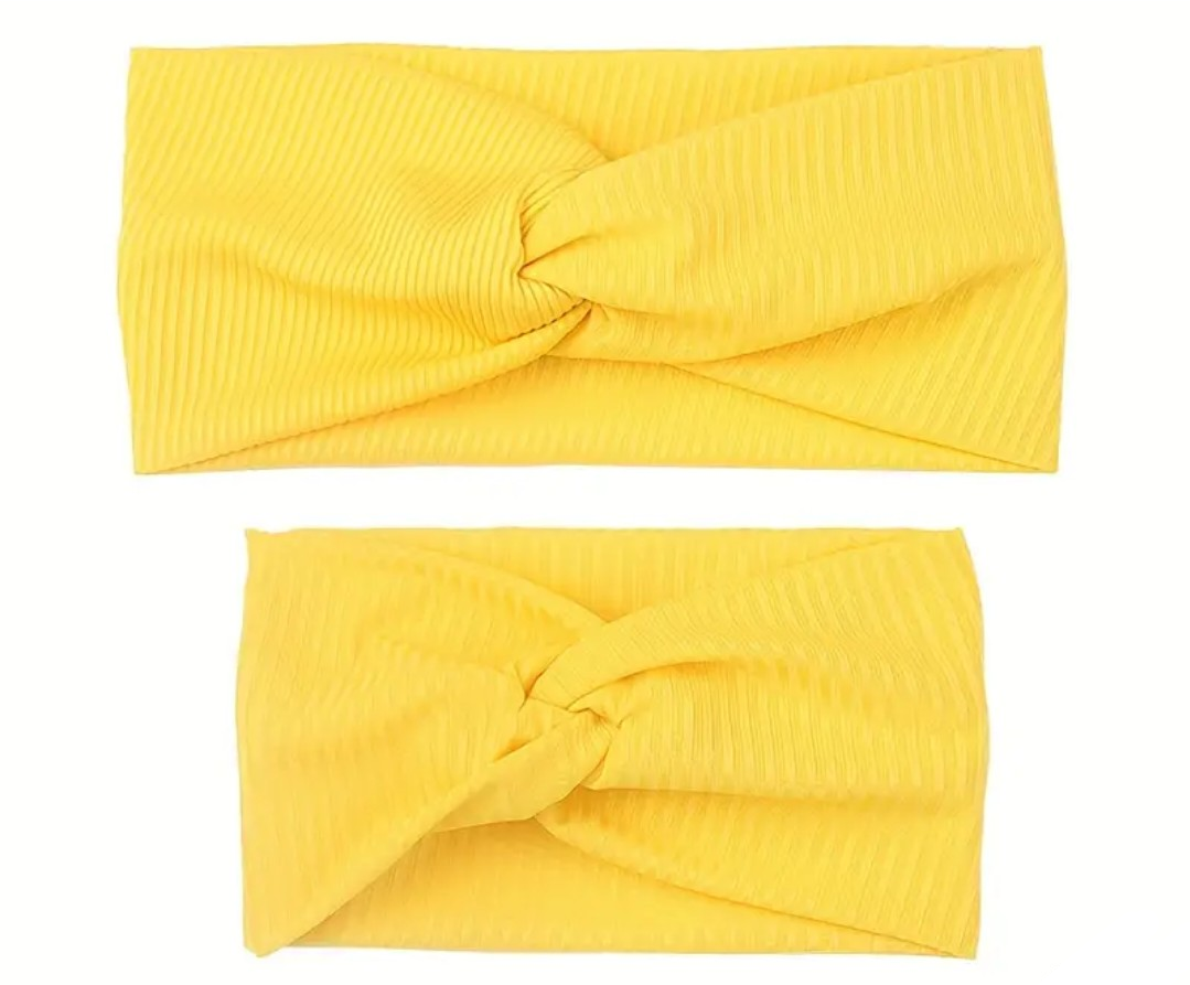 Mommy and Me Headbands-bright yellow