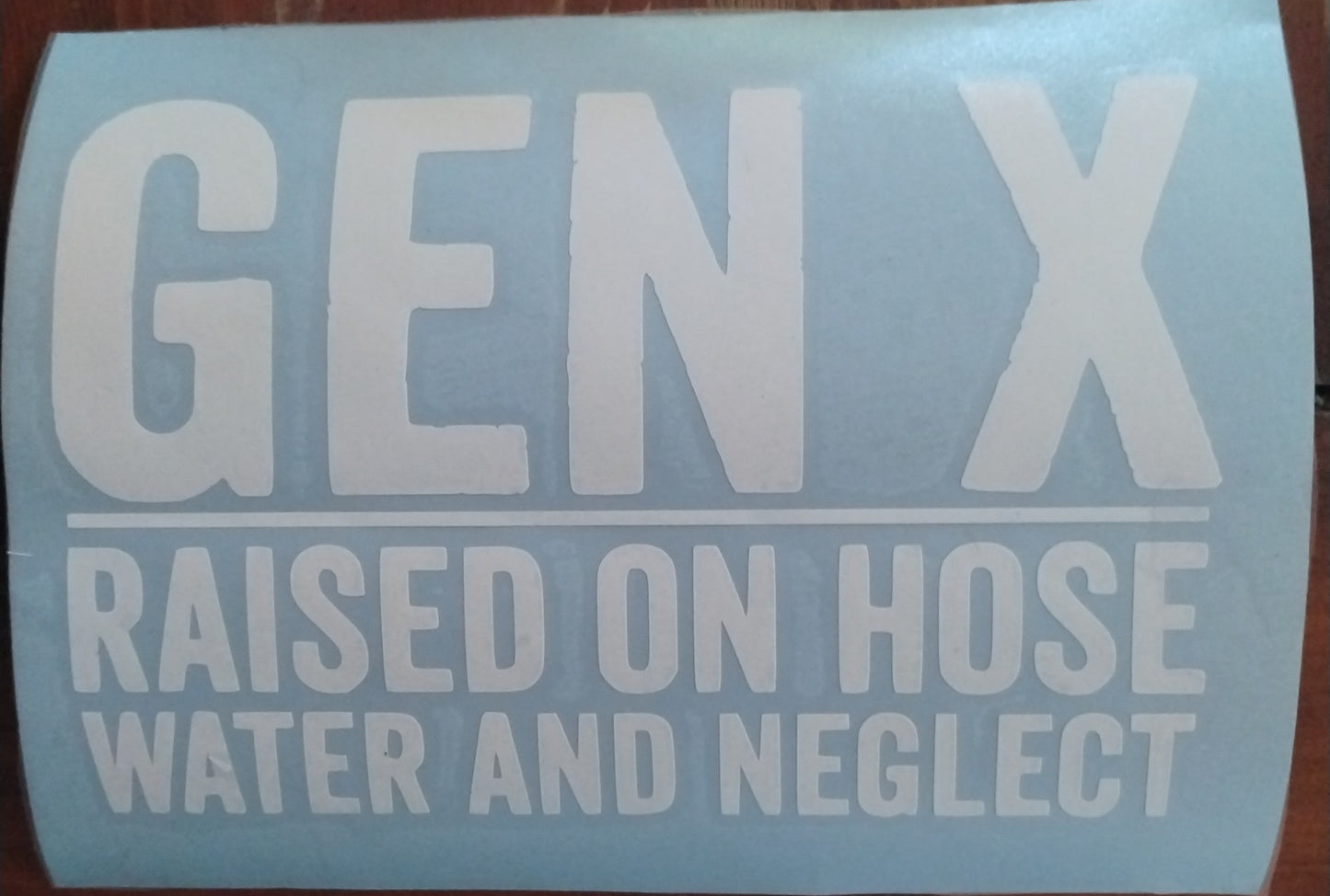 Car Window Decal - GEN X *raised on hose water and neglect